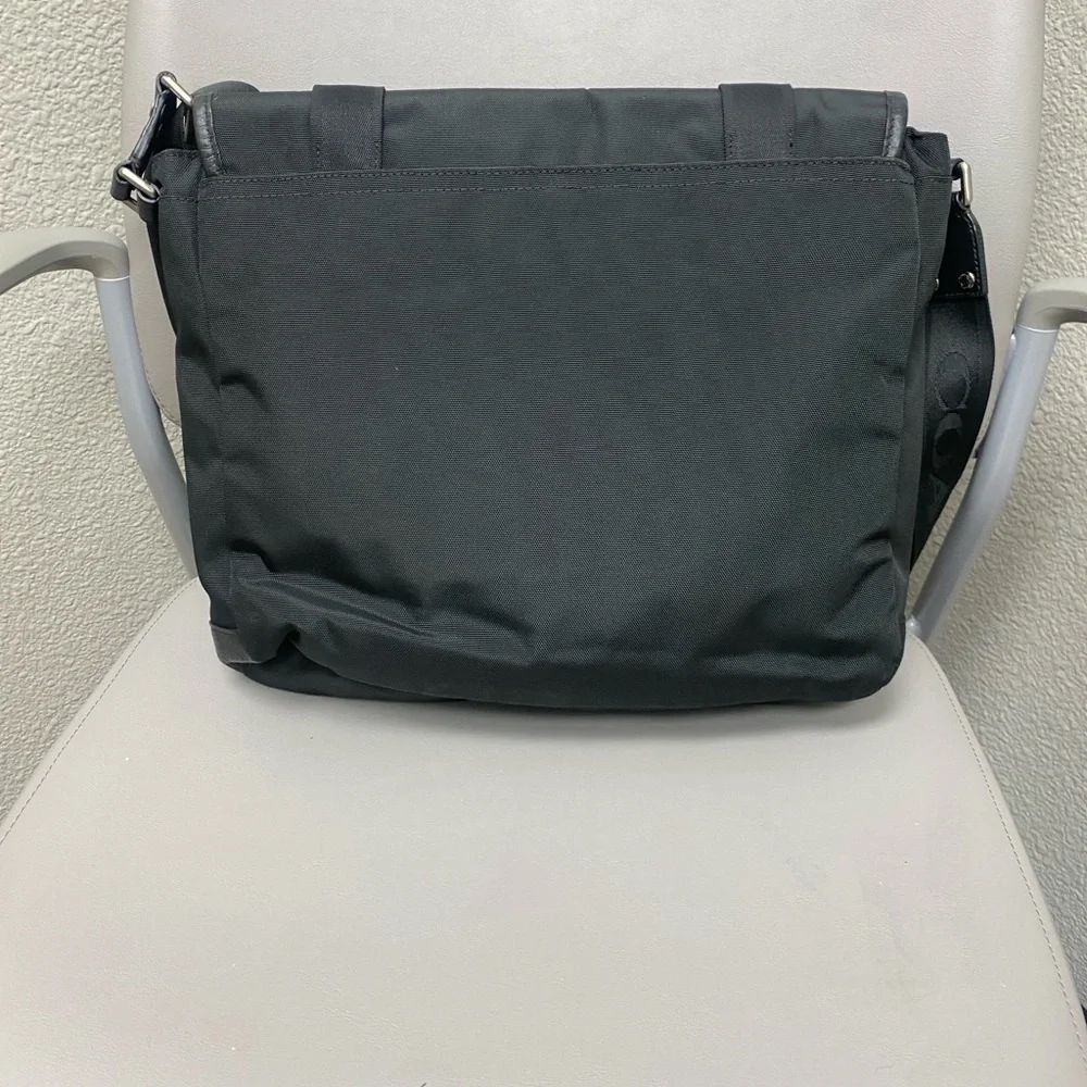 Coach Voyager Black Messenger Bag/ Travel Bag With Silver Accents - NWOT